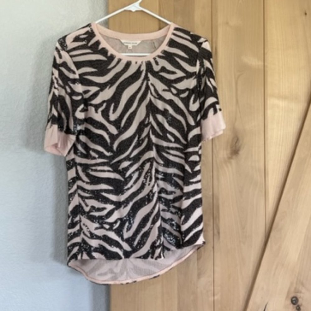 Rebecca Taylor zebra pattern sequins blouse (Medium)